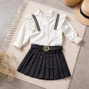 Ensemble fille chic noir et blanc