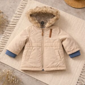 Veste à capuche enfant beige