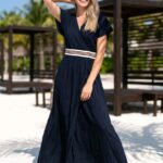 Robe longue marine estivale