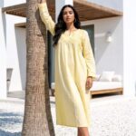 Robe longue de plage jaune