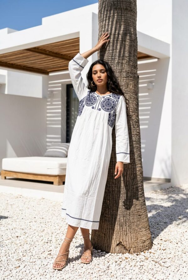 blanc 1 MC LORENE Robe longue